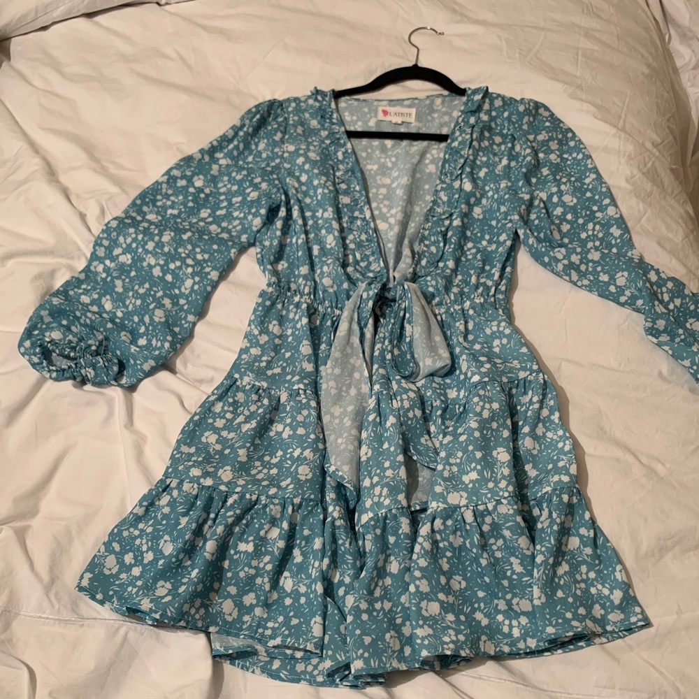 Mini flowy printed floral dress